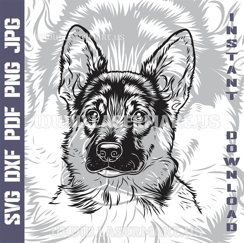 German Shepherd SVG laser ready files - 3DWave.us