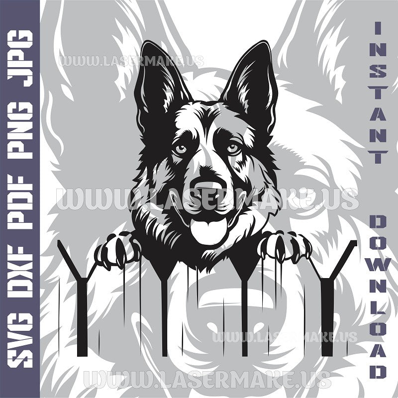 German Shepherd SVG laser ready files - 3DWave.us