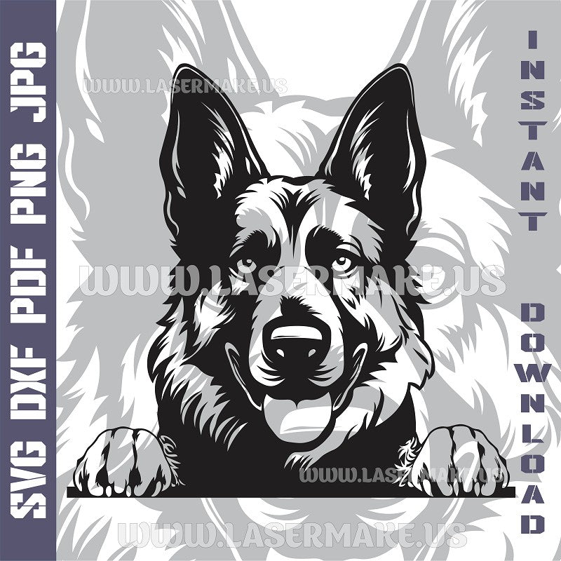 German Shepherd SVG laser ready files - 3DWave.us