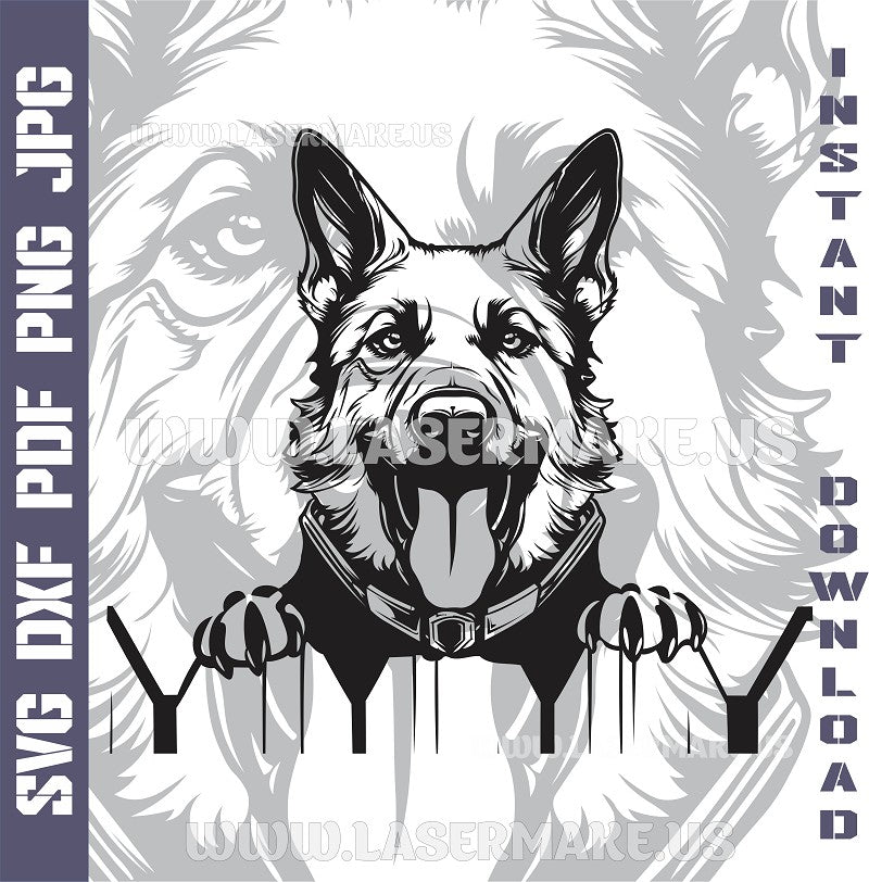 German Shepherd SVG laser ready files - 3DWave.us