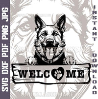 Thumbnail for German Shepherd Welcome Sign SVG laser ready files - 3DWave.us