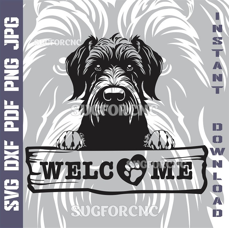 Giant Schnauzer Welcome Sign SVG laser ready files - 3DWave.us