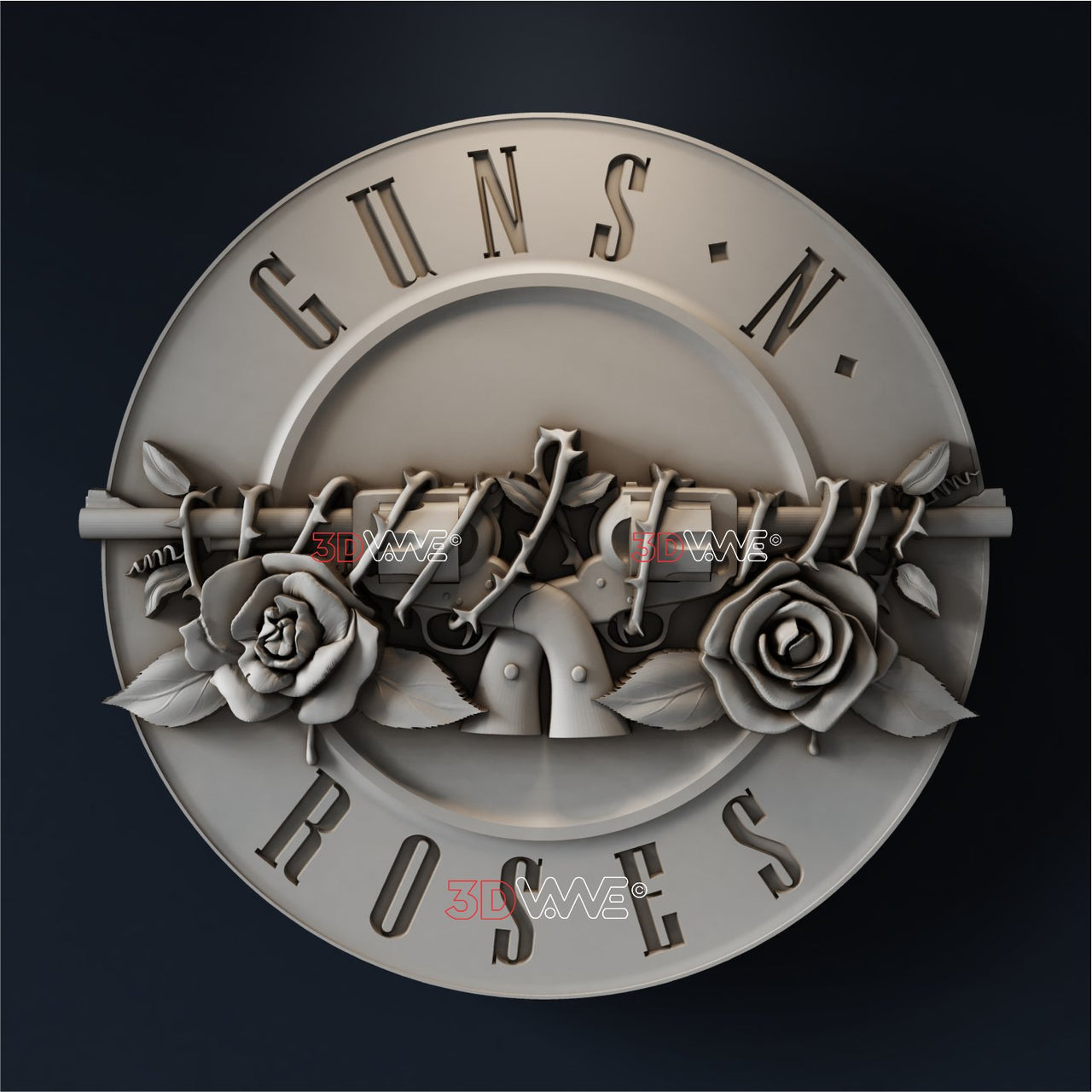 GUNS AND ROSES 3D STL - 3DWave.us