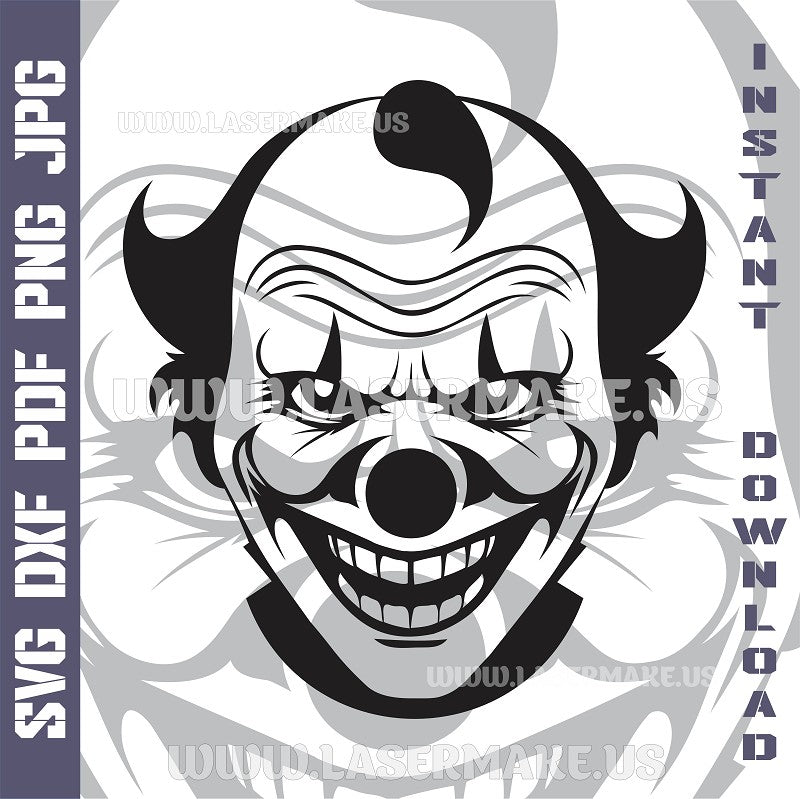 Halloween Clown SVG laser ready files - 3DWave.us