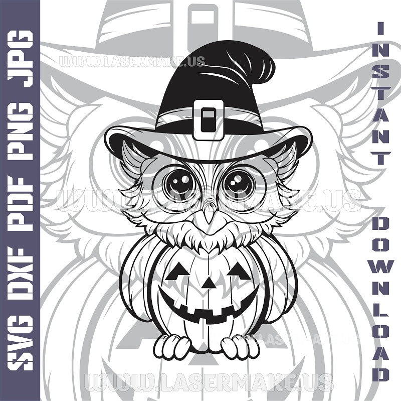 Halloween Owl SVG laser ready files - 3DWave.us