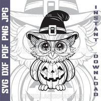 Thumbnail for Halloween Owl SVG laser ready files - 3DWave.us