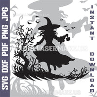 Thumbnail for Halloween Witch SVG laser ready files - 3DWave.us