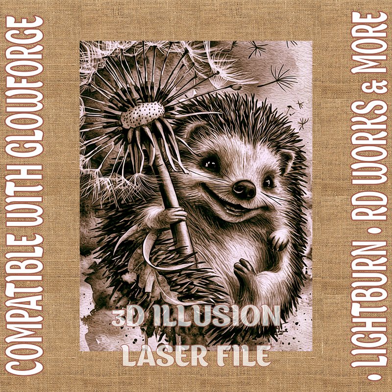 HEDGEHOG 3d illusion & laser - ready files - 3DWave.us