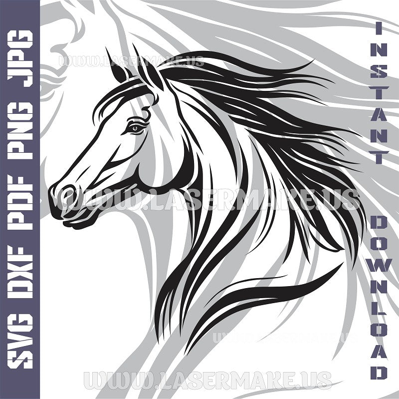 Horse SVG laser ready files - 3DWave.us