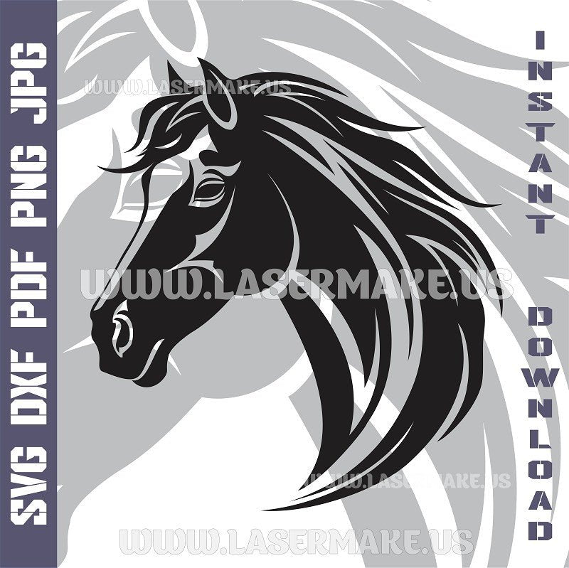 Horse SVG laser ready files - 3DWave.us