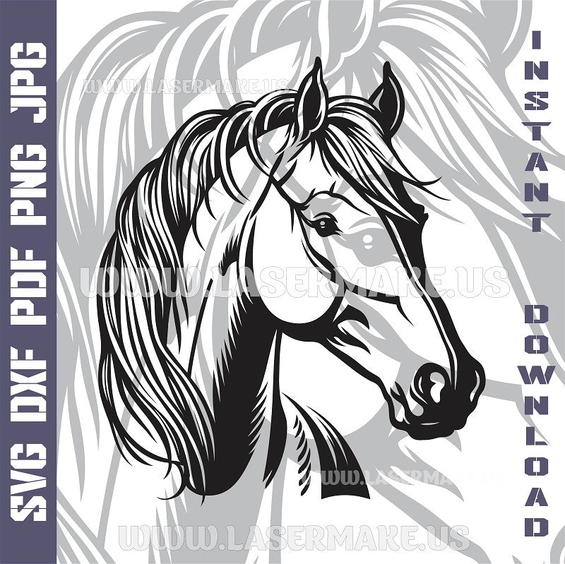 Horse SVG laser ready files - 3DWave.us