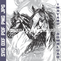 Thumbnail for Horses SVG laser ready files - 3DWave.us