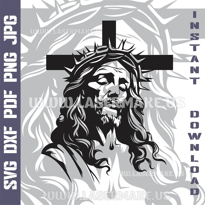 Jesus Christ SVG laser ready files - 3DWave.us