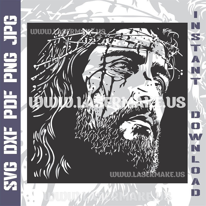 Jesus Christ SVG laser ready files - 3DWave.us