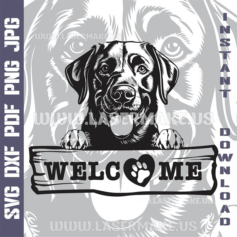Labrador Retriever Welcome Sign SVG laser ready files - 3DWave.us
