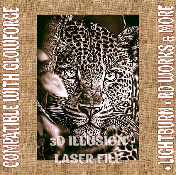 LEOPARD 3d illusion & laser - ready files - 3DWave.us