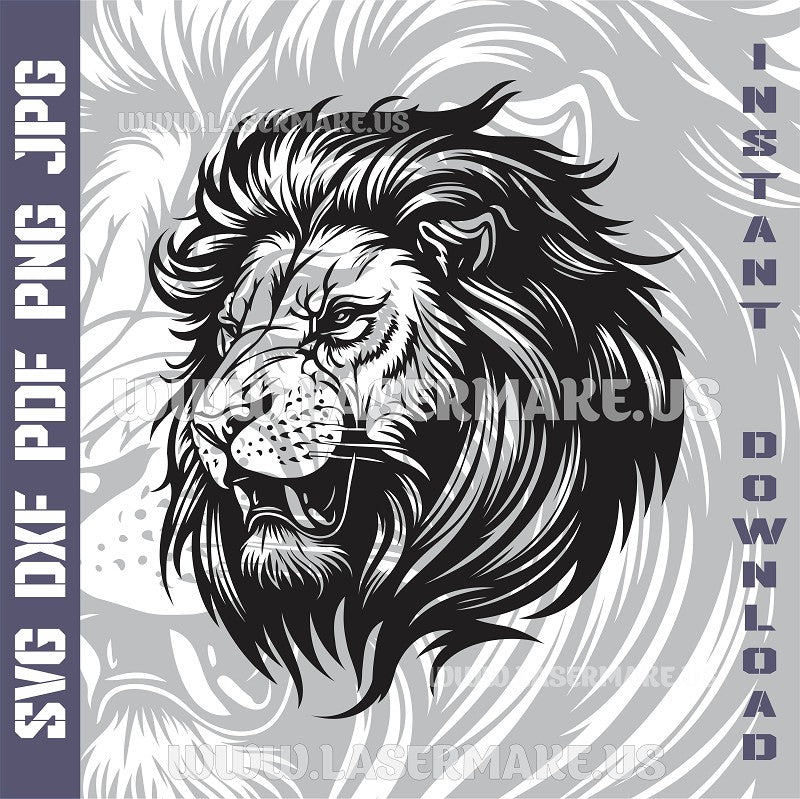 Lion SVG laser ready files - 3DWave.us