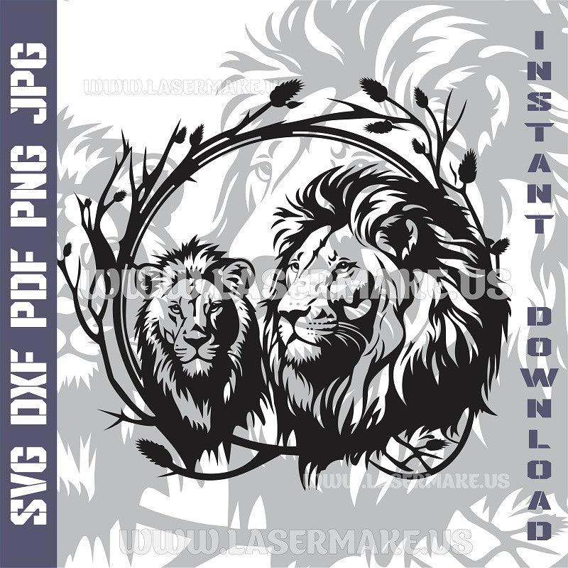 Lions SVG laser ready files - 3DWave.us