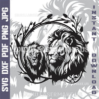 Thumbnail for Lions SVG laser ready files - 3DWave.us