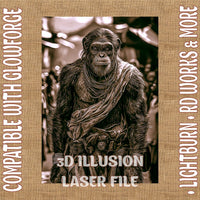 Thumbnail for MONKET WARRIOR 3d illusion & laser - ready files - 3DWave.us