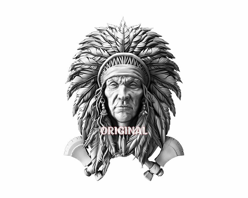 NATIVE AMERICAN 3d illusion & laser - ready files - 3DWave.us