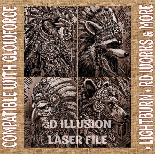 Native Animlas 3d illusion & laser - ready file - 3DWave.us
