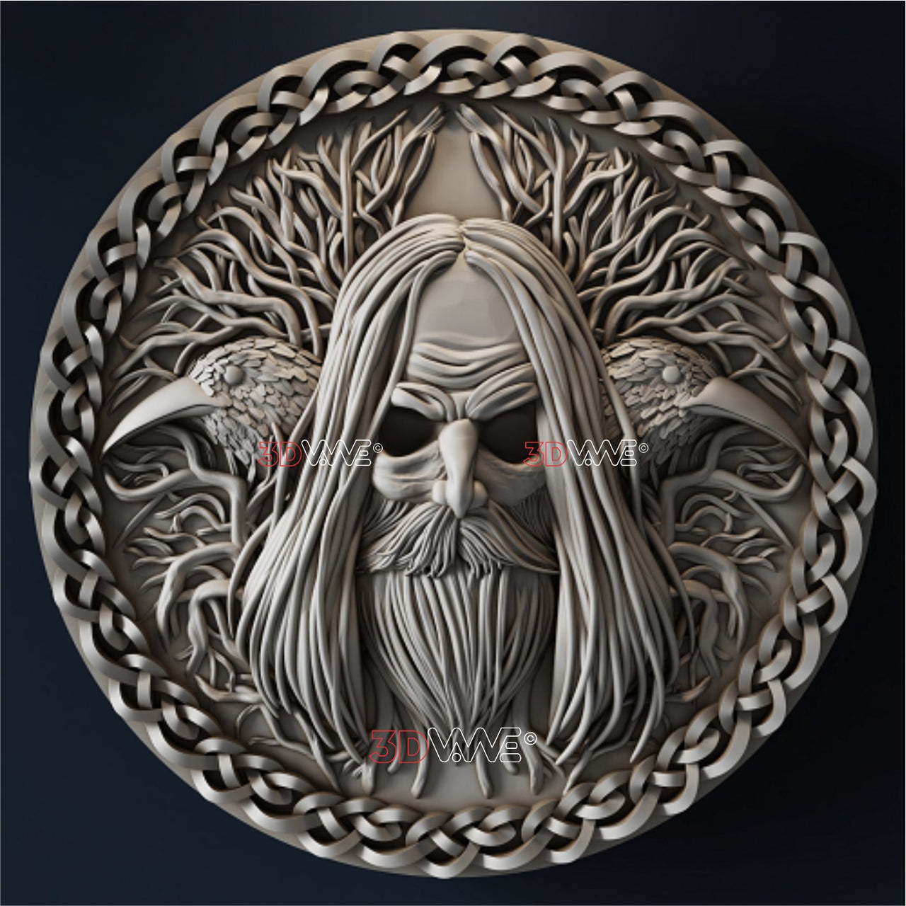 ODIN WITH CROWS 3d stl - 3DWave.us