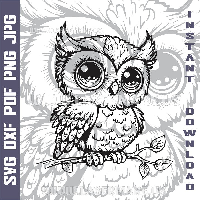 Owl SVG laser ready files - 3DWave.us