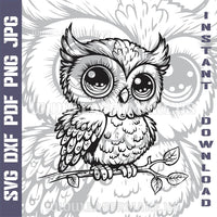 Thumbnail for Owl SVG laser ready files - 3DWave.us