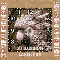 Thumbnail for PARROT WALL CLOCK 3d illusion & laser - ready files - 3DWave.us