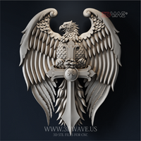 Thumbnail for Eagle on Cross - 3D Model for CNC | Ornate Religious Wood Carving STL File - 3DWave.us