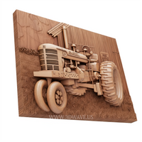 Thumbnail for Farmall Tractor Barn - 3D Model for CNC | Vintage Farm Wall Art STL File - 3DWave.us