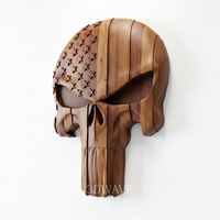 Thumbnail for Patriot Punisher Skull - 3D Model for CNC | American Flag Wood Carving STL File - 3DWave.us