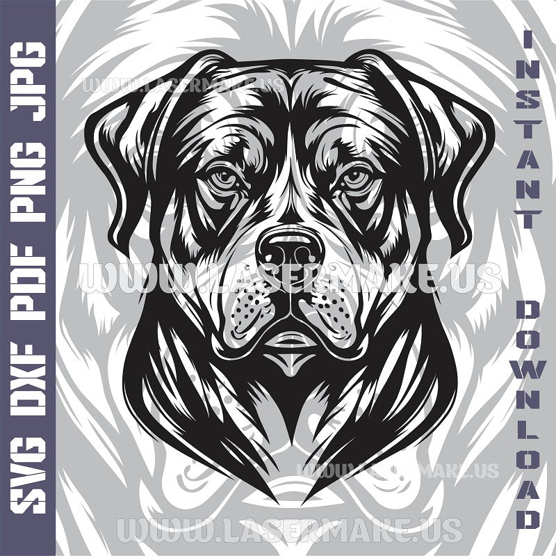 Rottweiler SVG laser ready files - 3DWave.us