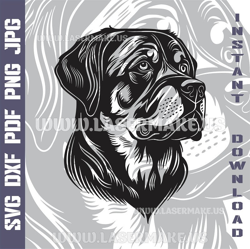 Rottweiler SVG laser ready files - 3DWave.us