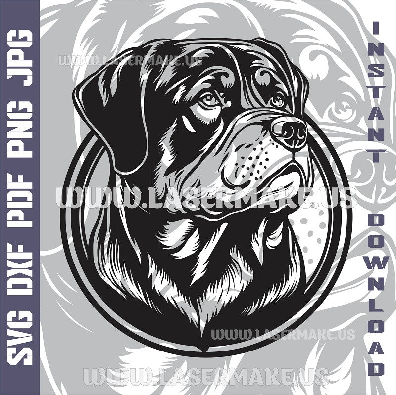 Rottweiler SVG laser ready files - 3DWave.us