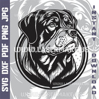 Thumbnail for Rottweiler SVG laser ready files - 3DWave.us