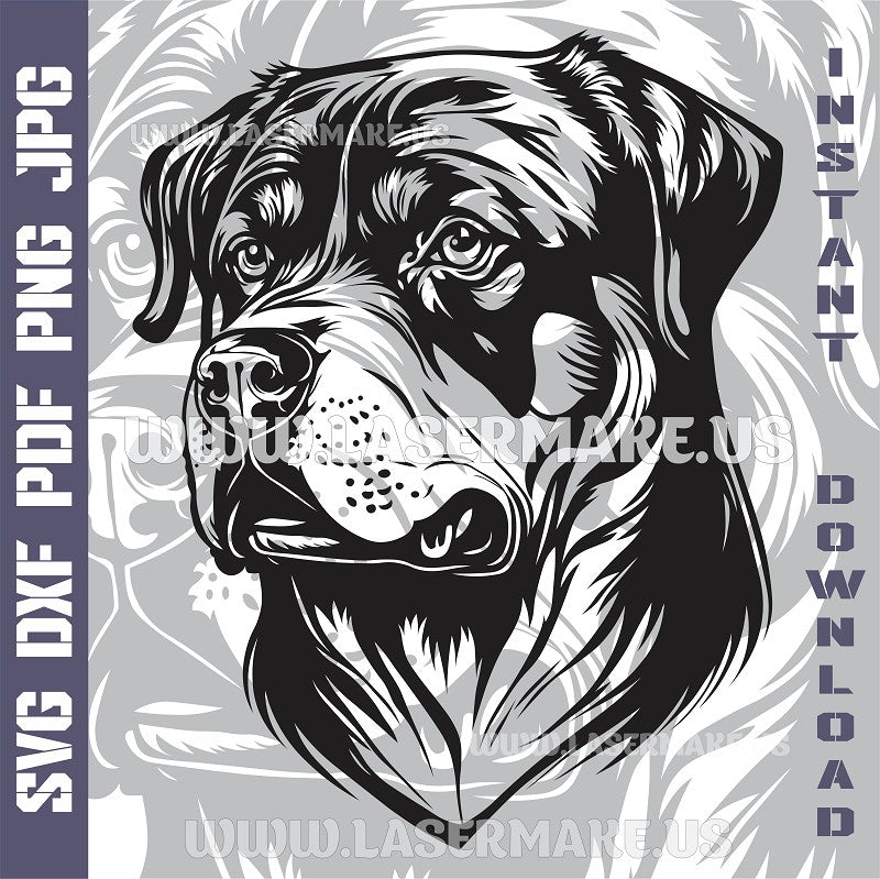 Rottweiler SVG laser ready files - 3DWave.us