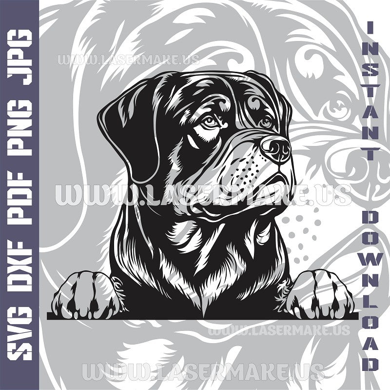 Rottweiler SVG laser ready files - 3DWave.us