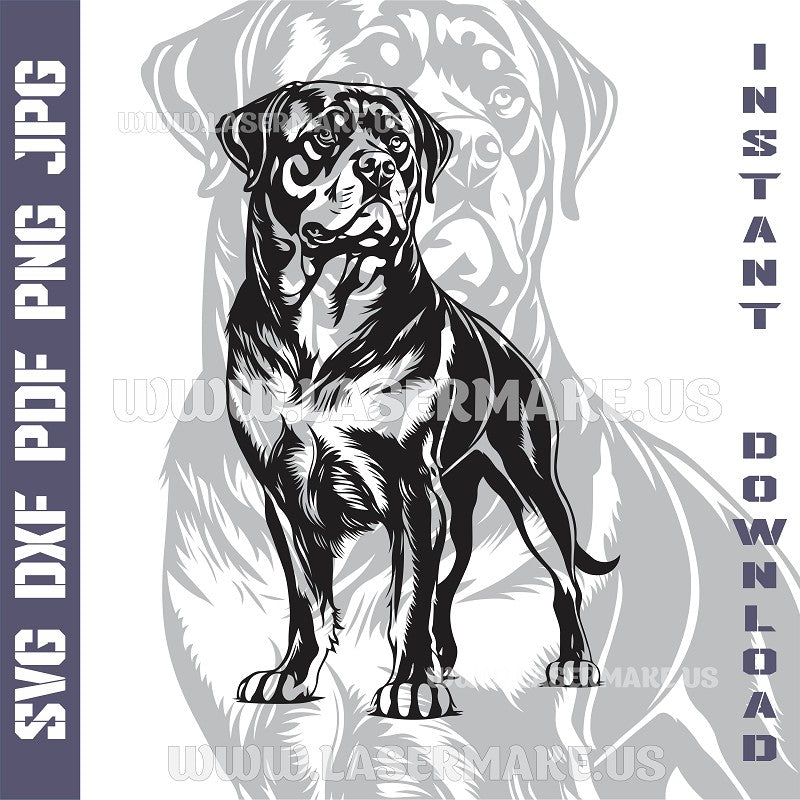 Rottweiler SVG laser ready files - 3DWave.us