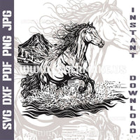 Thumbnail for Running Horse SVG laser ready files - 3DWave.us