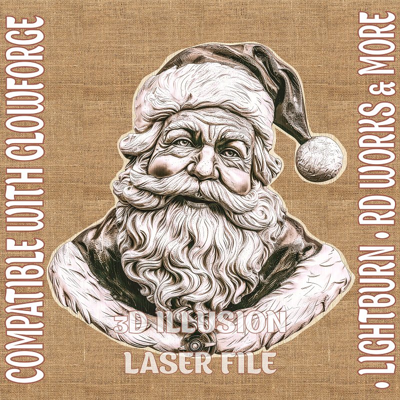 SANTA CLAUS 3d illusion & laser - ready files - 3DWave.us