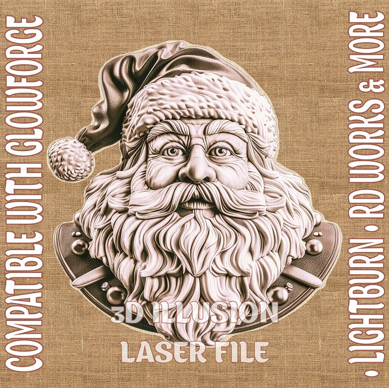 SANTA CLAUS 3d illusion & laser - ready files - 3DWave.us