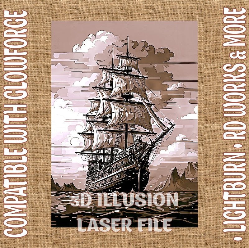 SHEA SHIP 3d illusion & laser - ready files - 3DWave.us