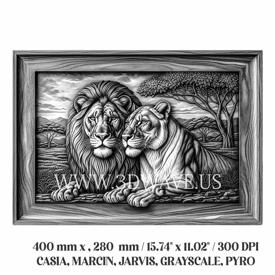 LIONS 3d illusion & laser-ready files
