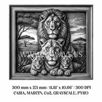 Thumbnail for LIONS FAMILY 3d illusion & laser-ready files