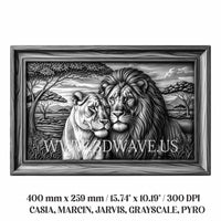 Thumbnail for LIONS 3d illusion & laser-ready files