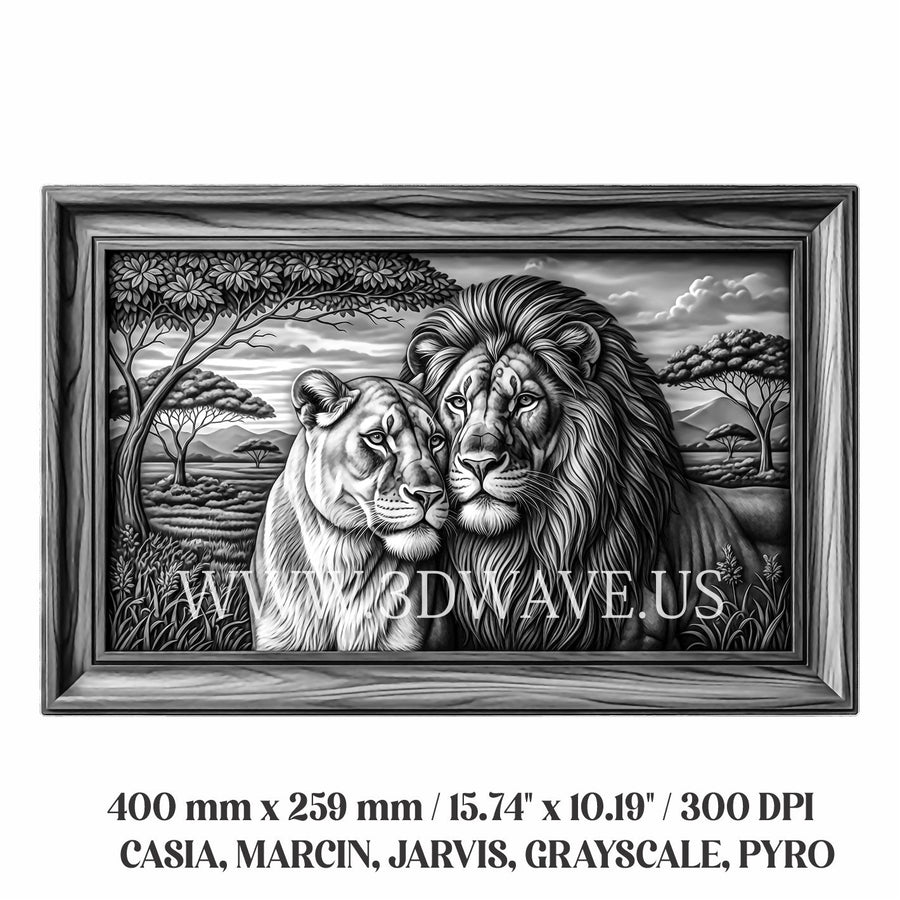 LIONS 3d illusion & laser-ready files