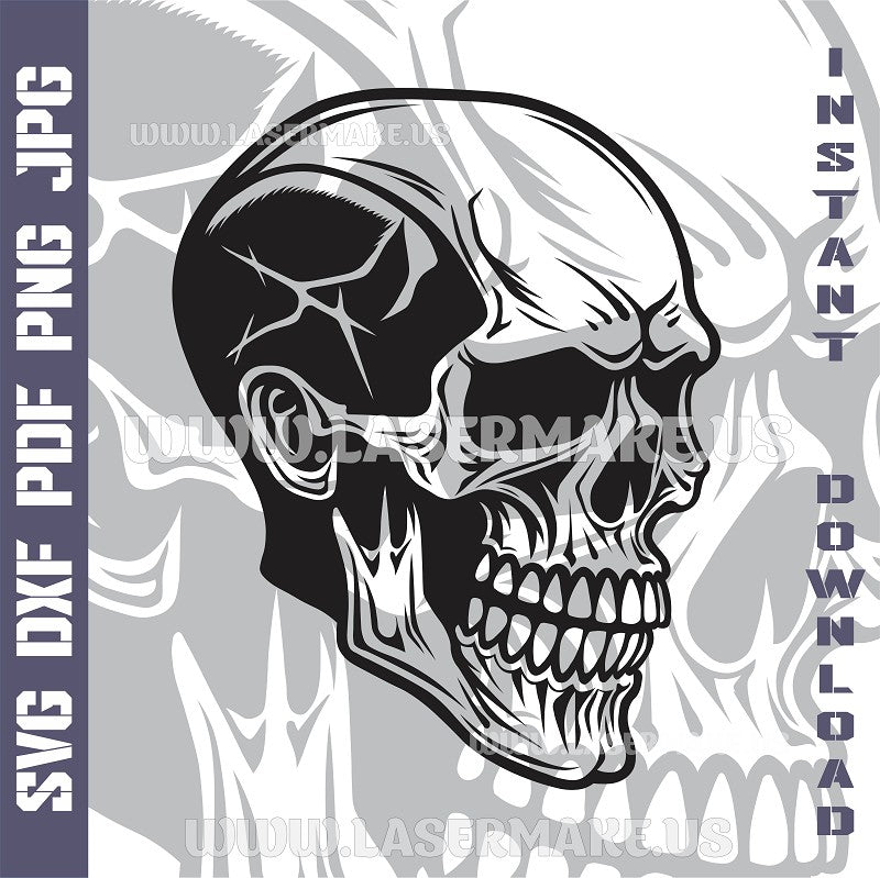 Skull SVG laser ready files - 3DWave.us