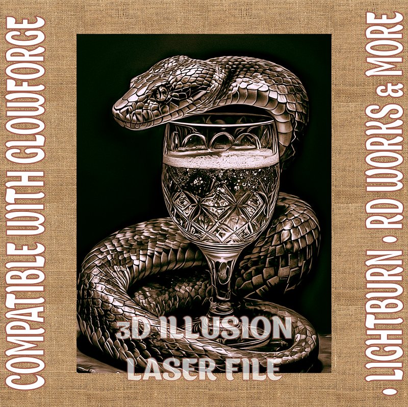 SNAKE 3d illusion & laser - ready files - 3DWave.us